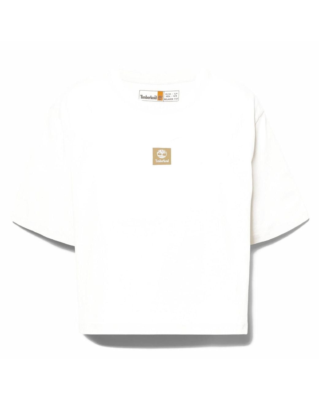 Timberland White Stack Logo Cotton Short Sleeve T-Shirt for men