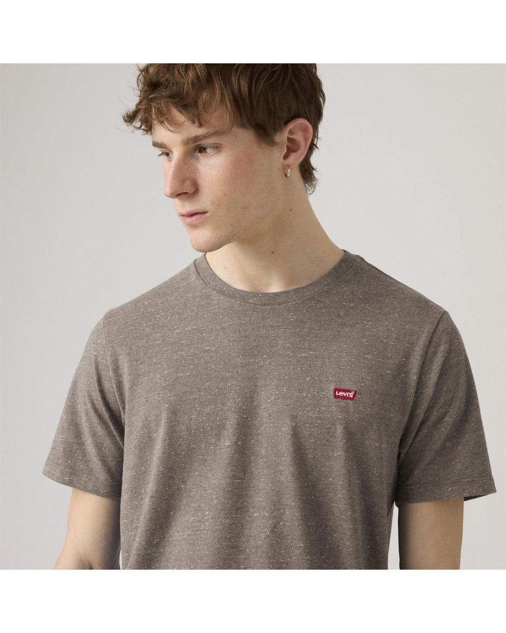 Levi's Gray Housemark Crew Neck Short Sleeve T-Shirt for men