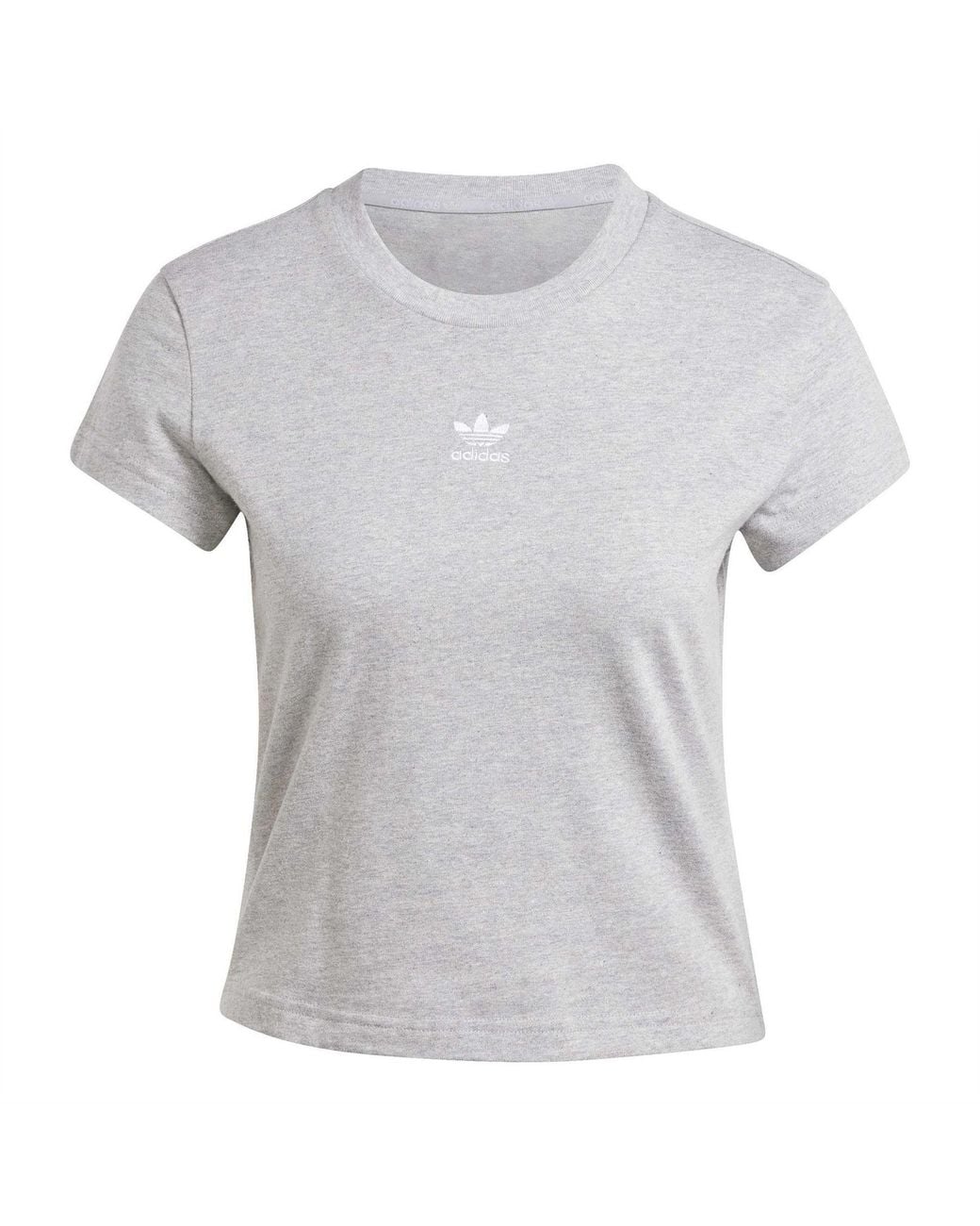 Adidas Originals Gray Regular Fit Crew Neck Short Sleeve T-Shirt 6 (Xxs)