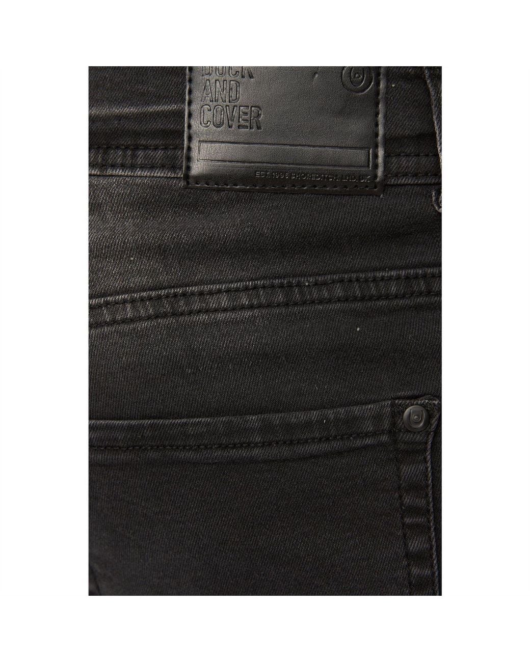 Duck and Cover Black Kelvyn Relaxed Jeans for men