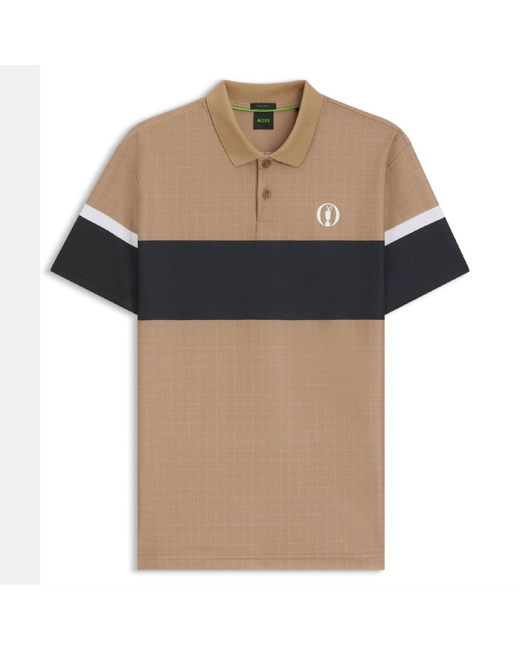 Boss Natural Open 25 Paddy Grid Pattern Polo Shirt for men