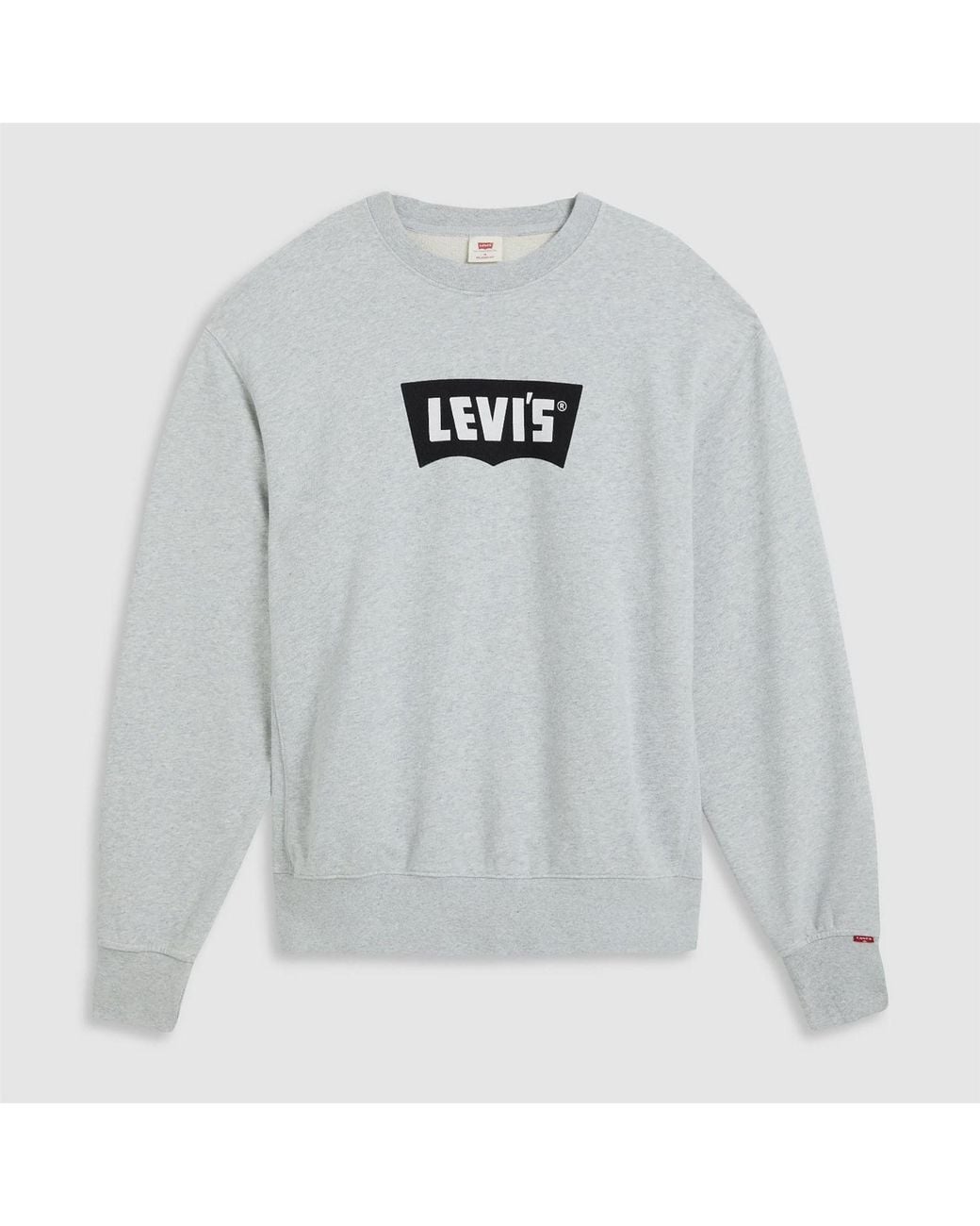 Levi's Gray Premium Wordmark Graphic Crew Neck Long Sleeve Sweatshirt for men