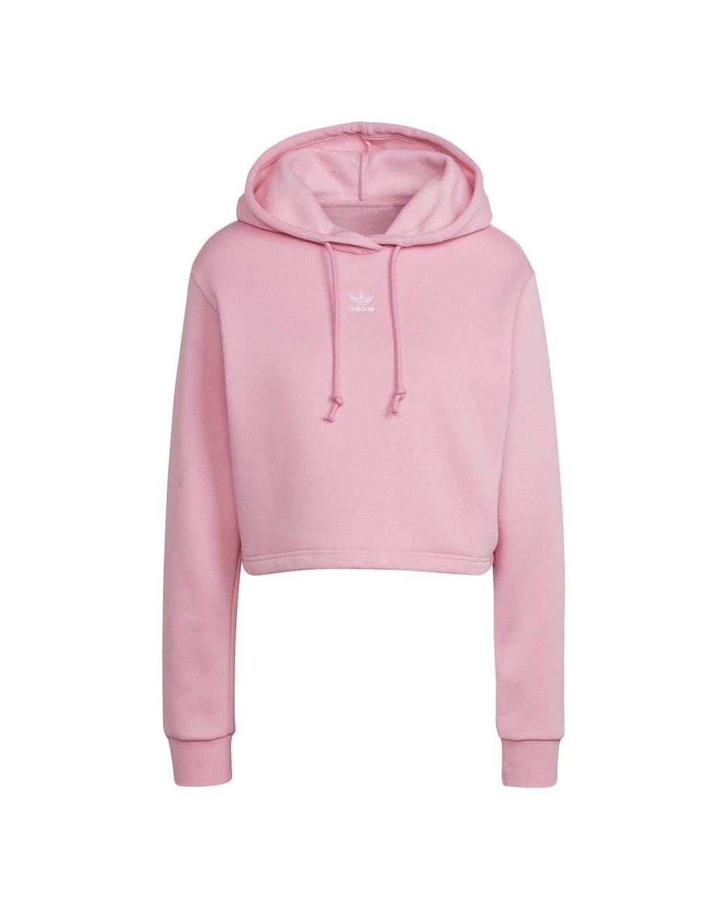 adidas Originals Adicolor Essentials Crop Fleece Hoody in Pink Lyst UK