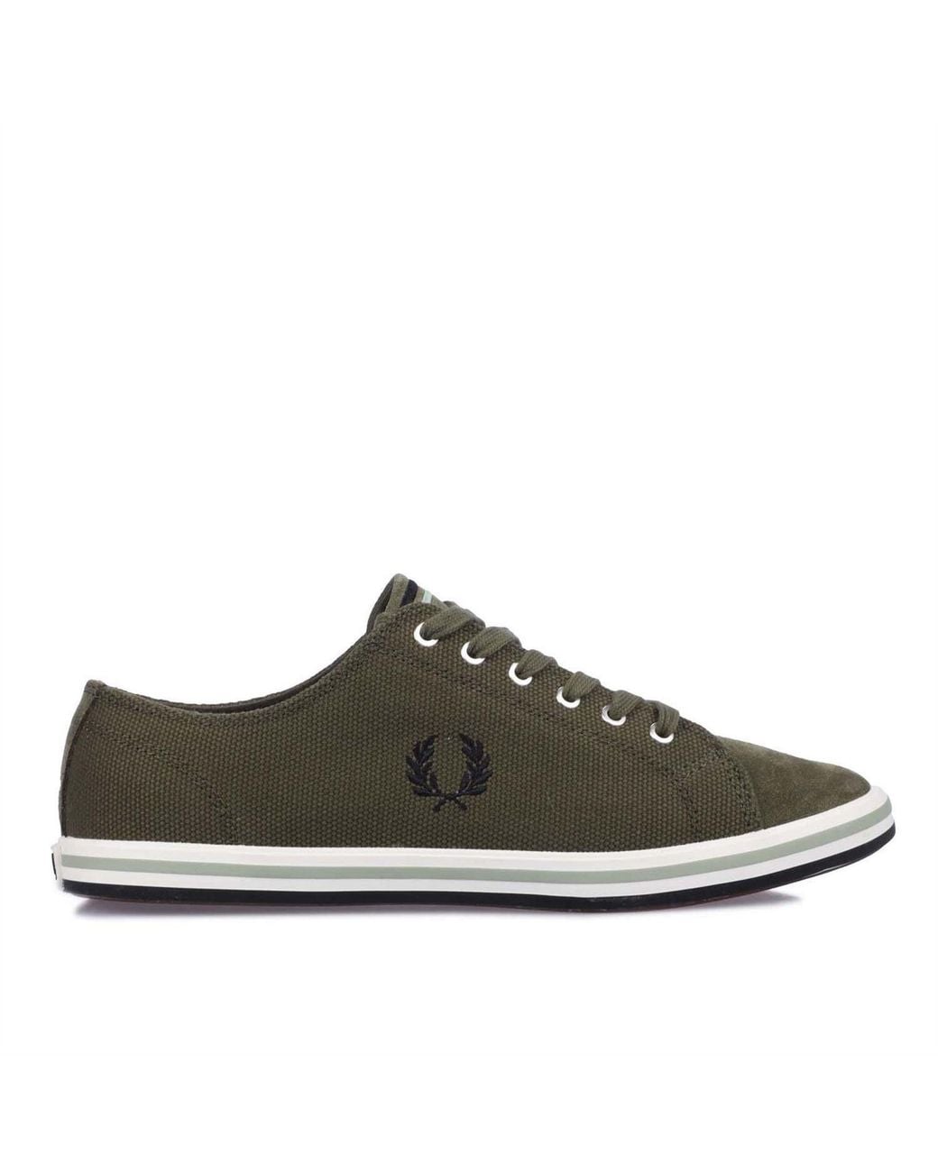 Fred Perry Brown Canvas Suede Trainers for men