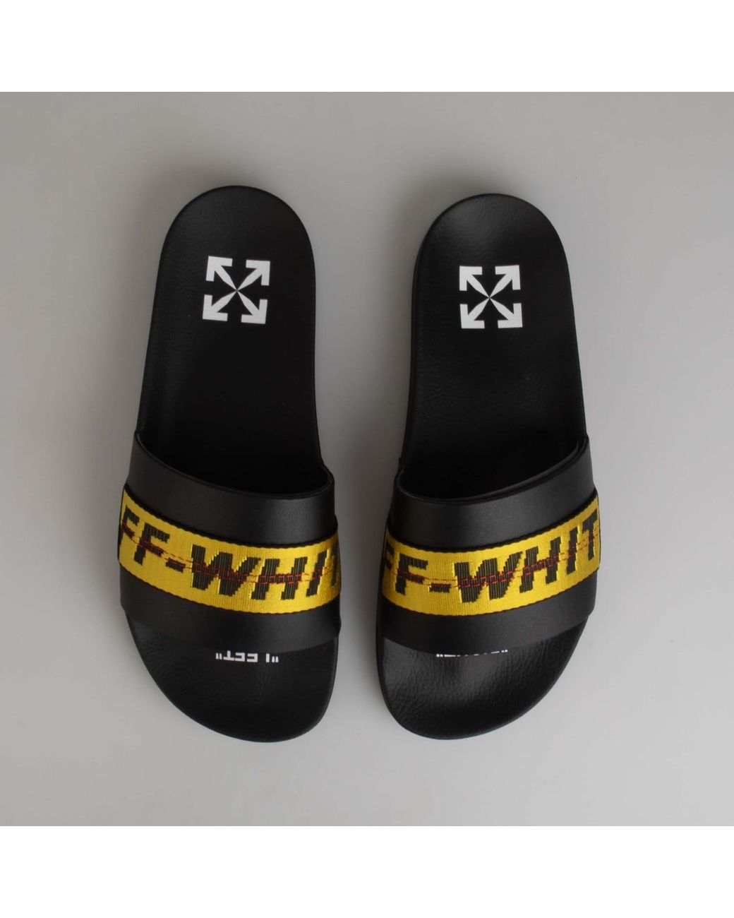 off white industrial slides blue