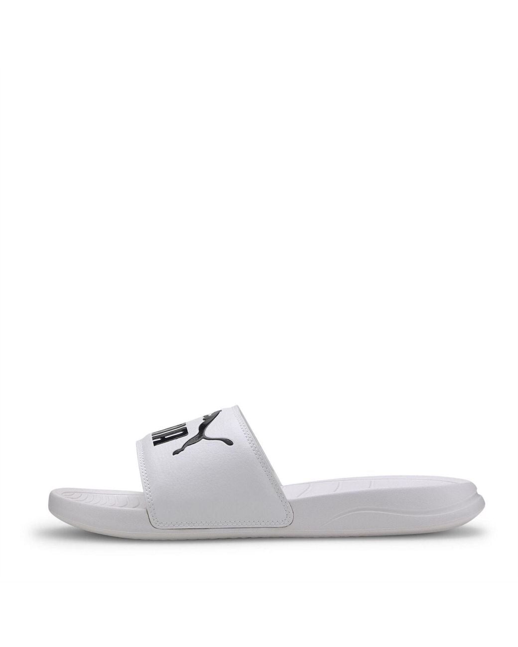 PUMA White Popcat Logo Sliders for men