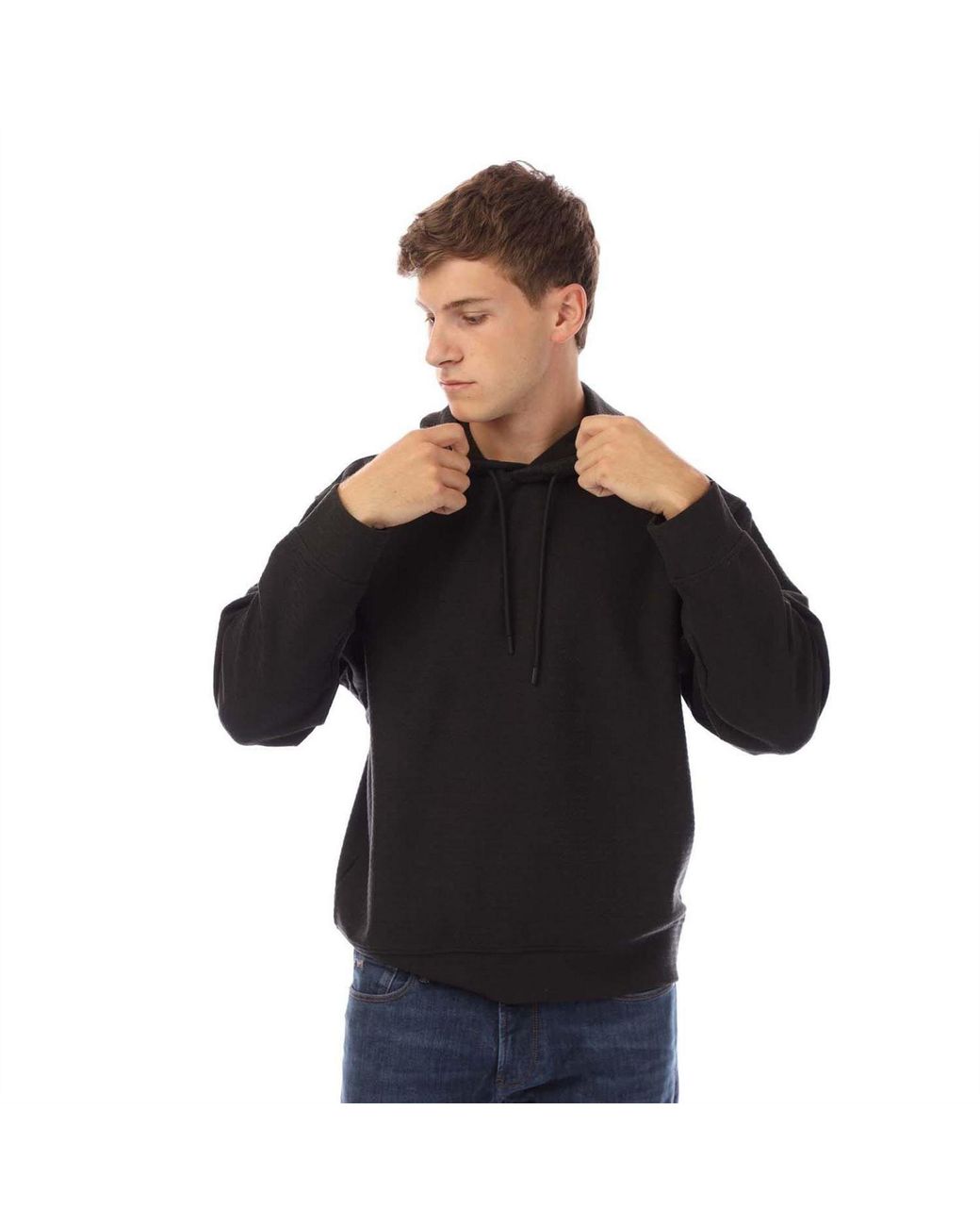 Emporio Armani Black Lettering Hoodie for men