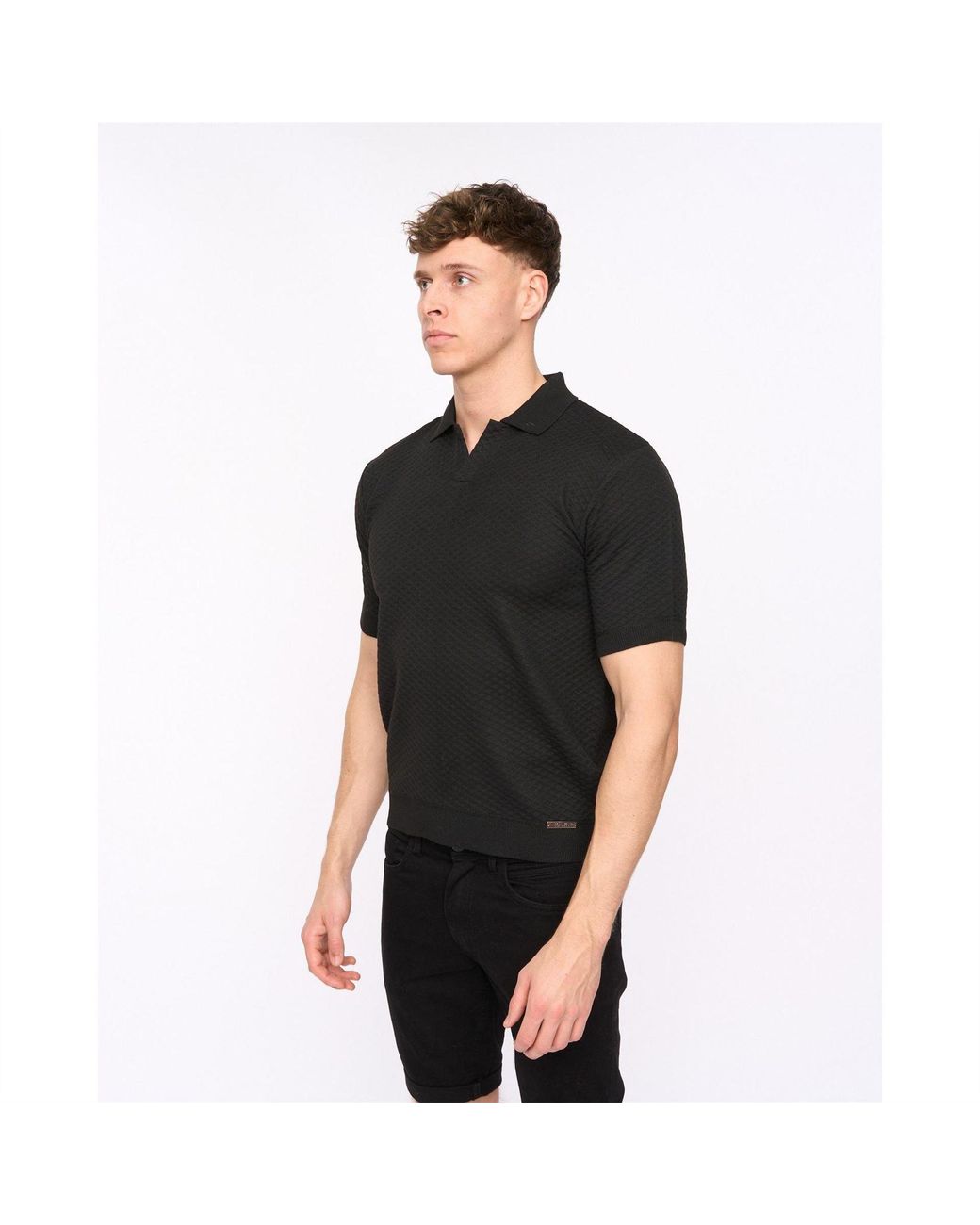 Duck and Cover Black Morwin Polo Shr for men