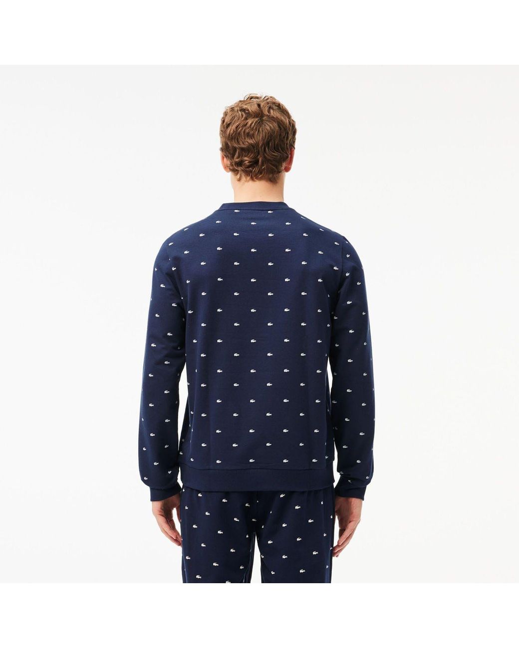 Lacoste Blue Crocodile Loungewear Sweatshirt for men