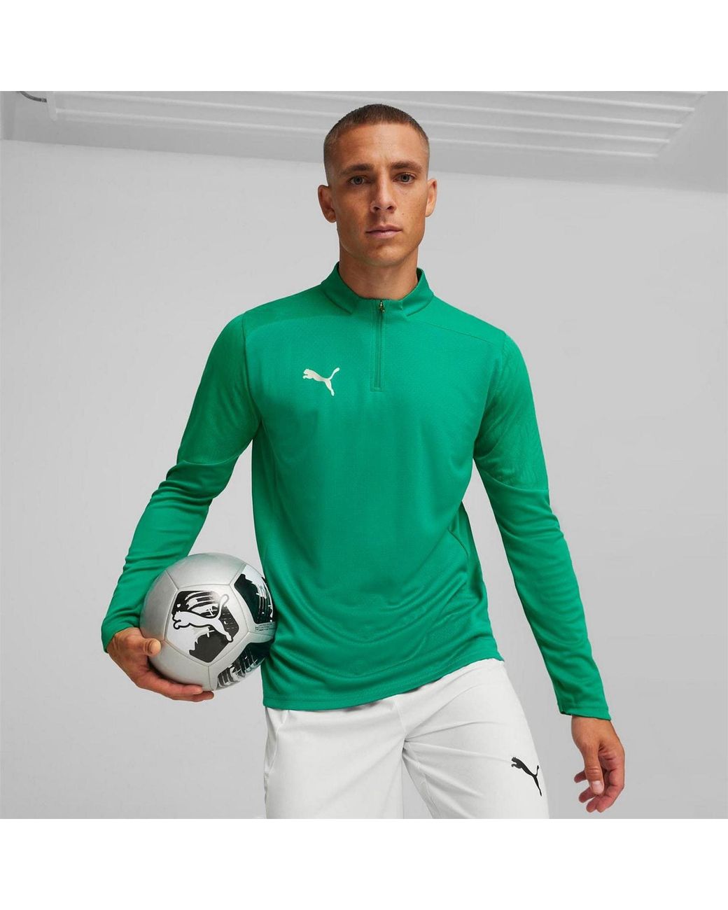 PUMA Green Training Quarter Zip Top for men
