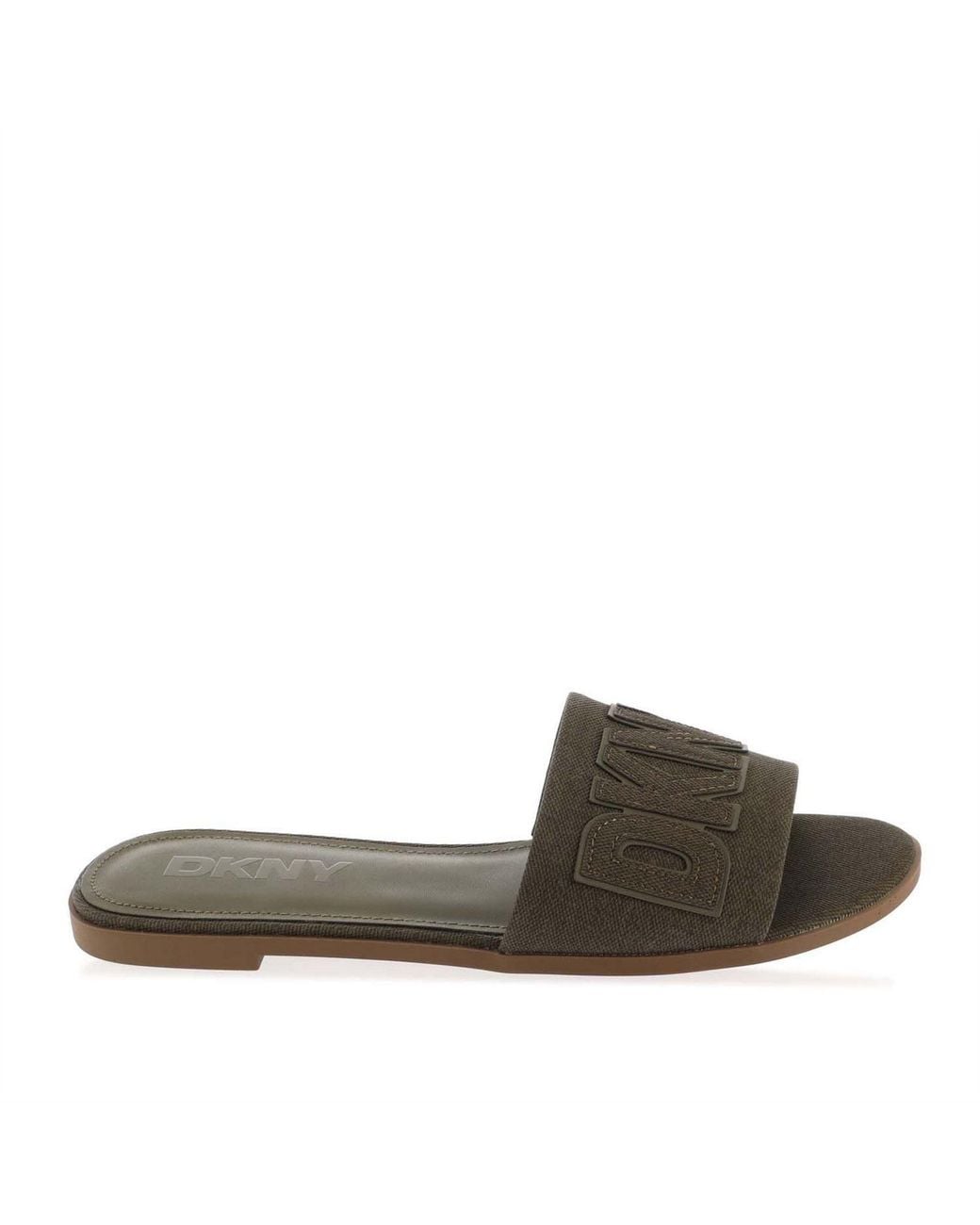 DKNY Green Flat Sliders