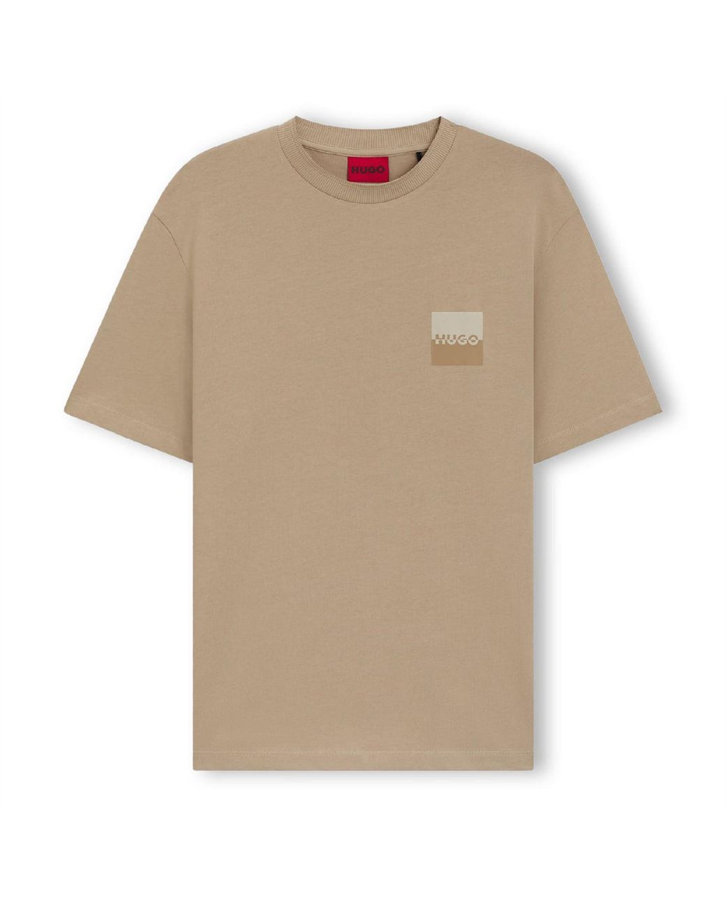 HUGO Natural Dusplito Split Logo T-Shirt for men
