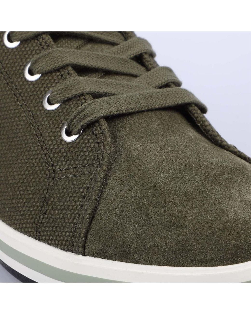 Fred Perry Brown Canvas Suede Trainers for men