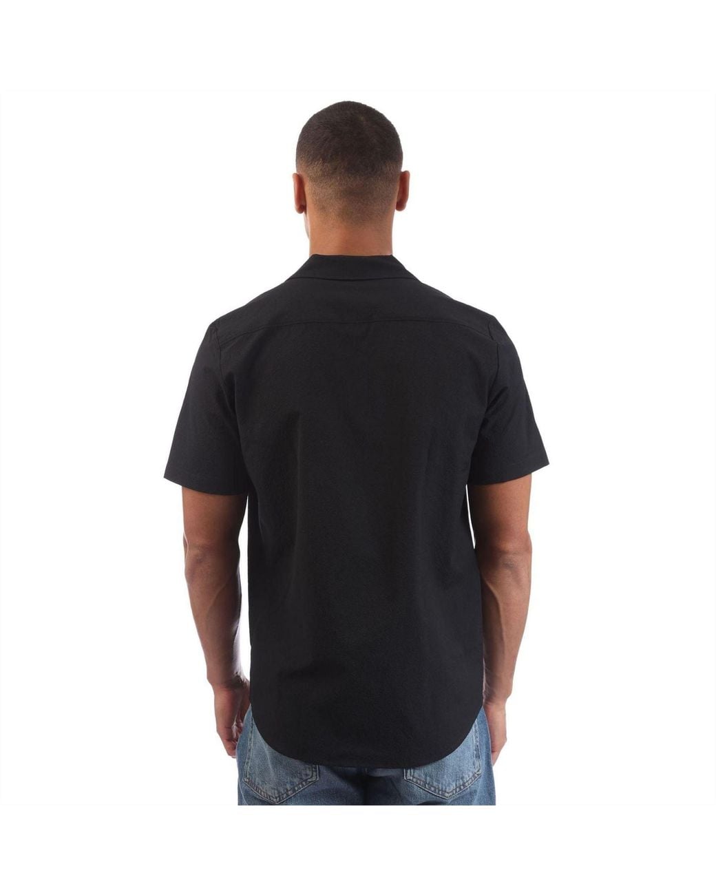 HUGO Black Ellino Short Sleeve Shirt for men