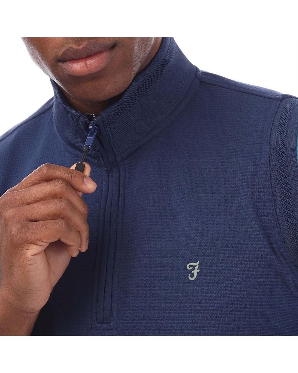 Farah Blue Midlayer Gilet for men