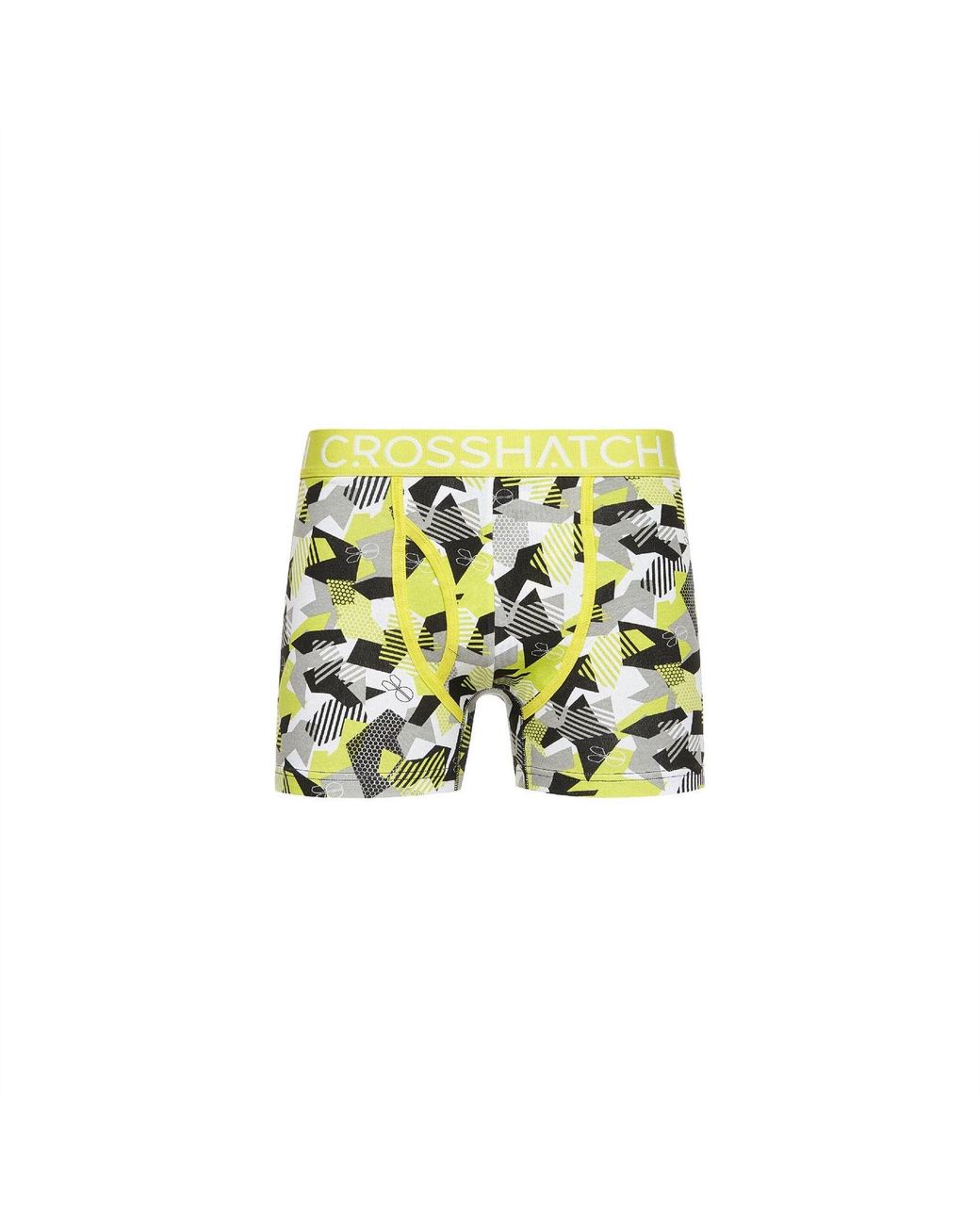 Crosshatch Yellow Crystaline Geometric Patterned Boxer Brief for men