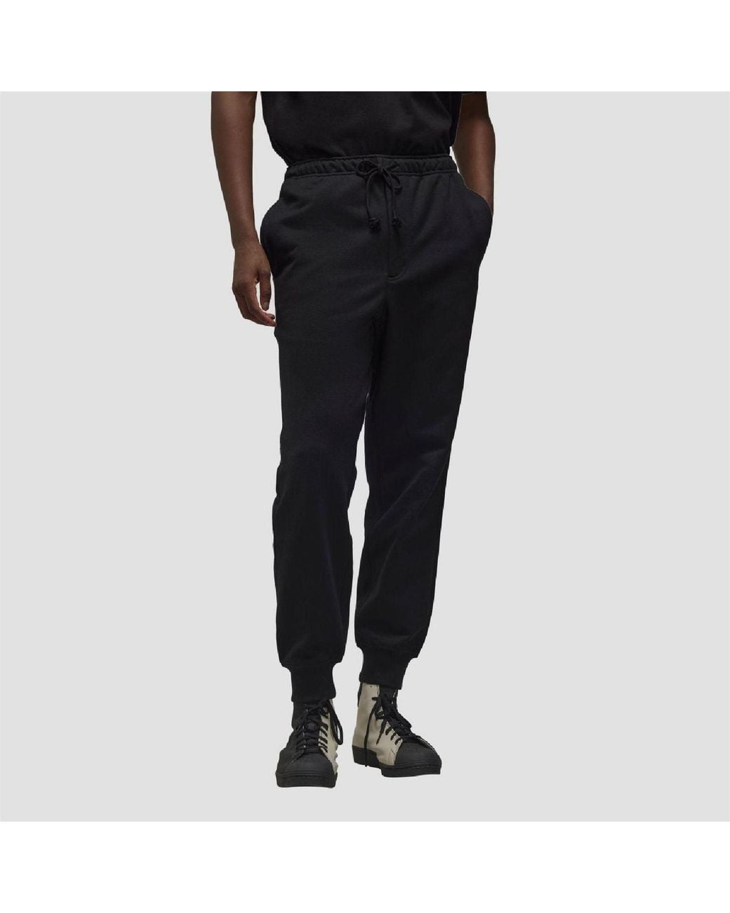 Y-3 Black Terry Cuffed Joggers for men