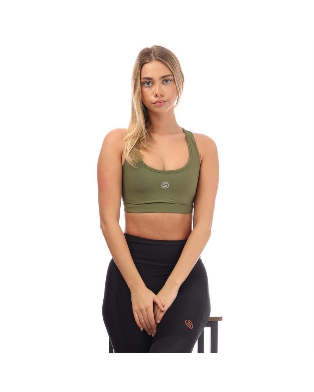 Skins Green 3 Active Bra