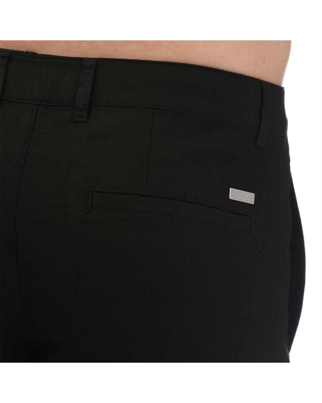 ARMANI EXCHANGE Black Rayon Twill Shorts for men