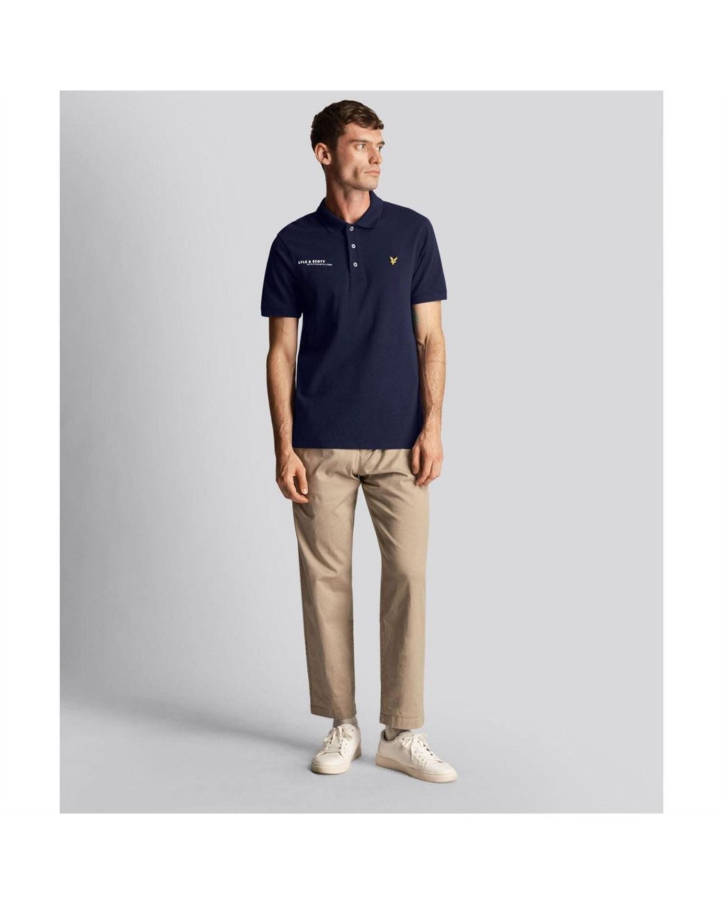 Lyle & Scott Blue Ordinate Print Plain Polo Shirt for men
