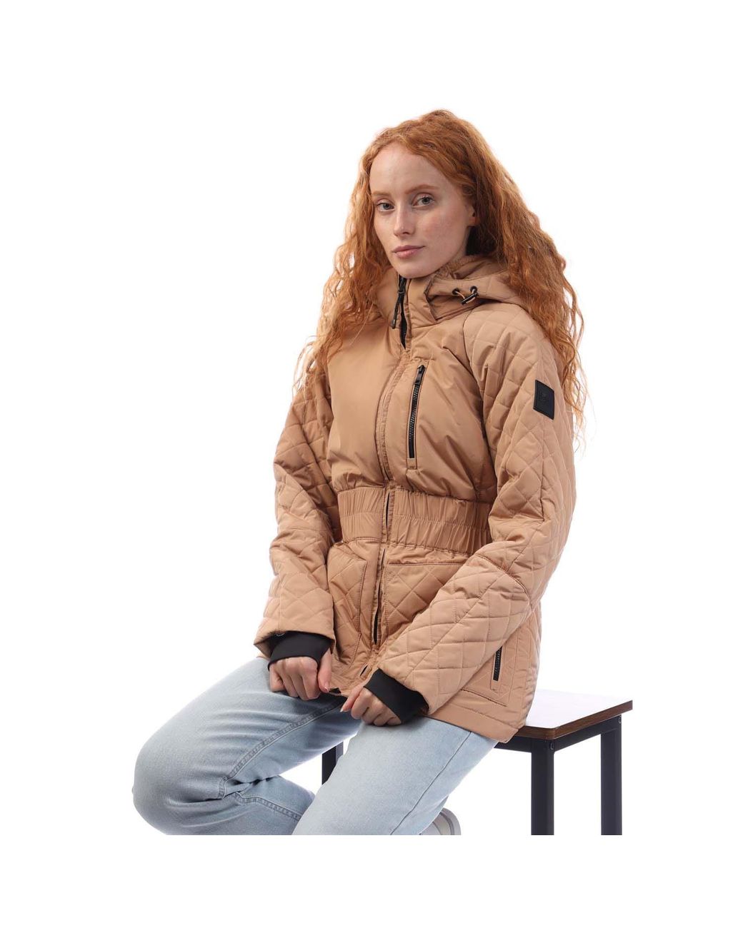 DKNY Brown Quilted Transitional Jacket