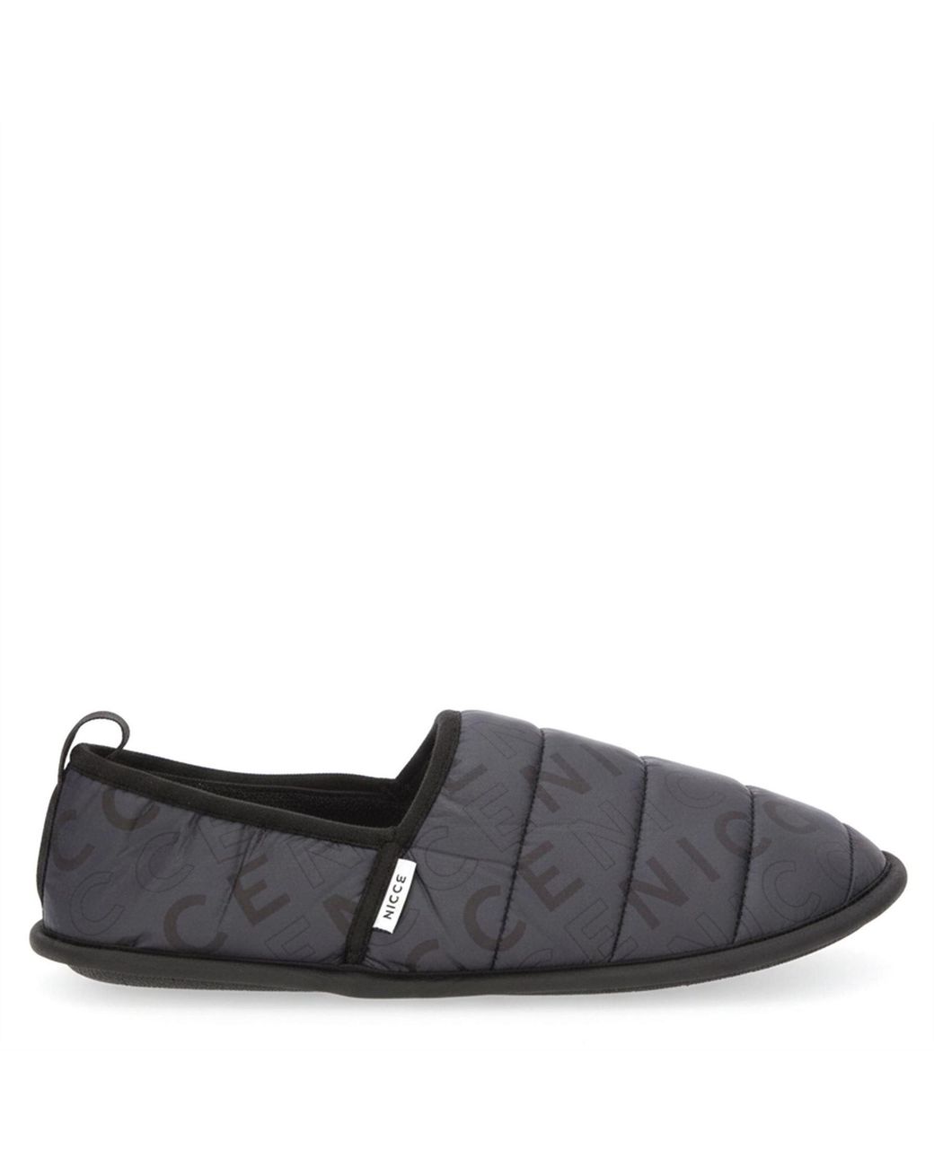 Nicce London Black Quilted Slippers for men