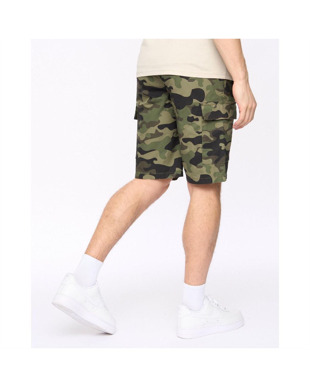 Crosshatch Natural Camtort Solid Bermuda Shorts for men