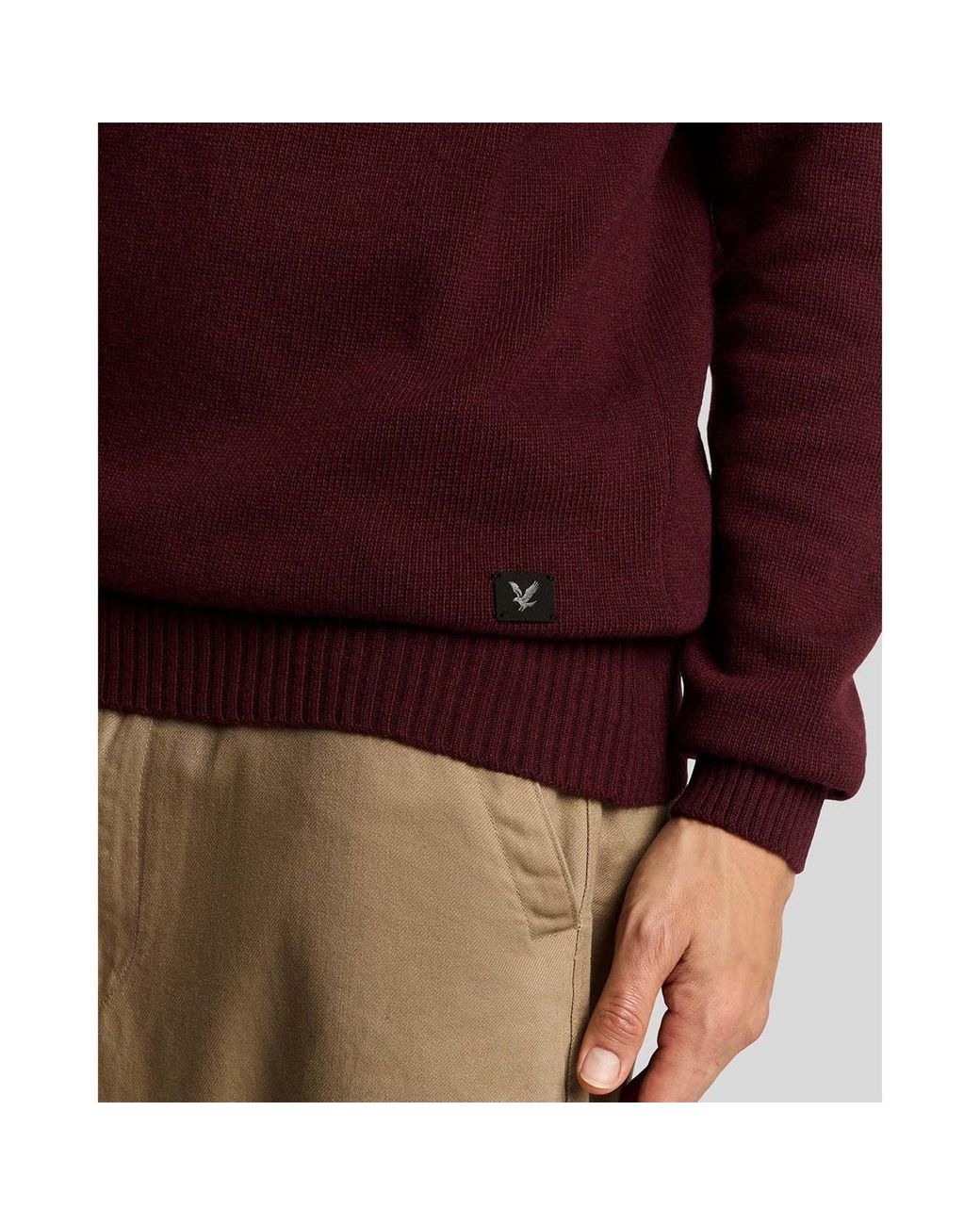 Lyle & Scott Red Sleeve Quarter Zip Jumper for men