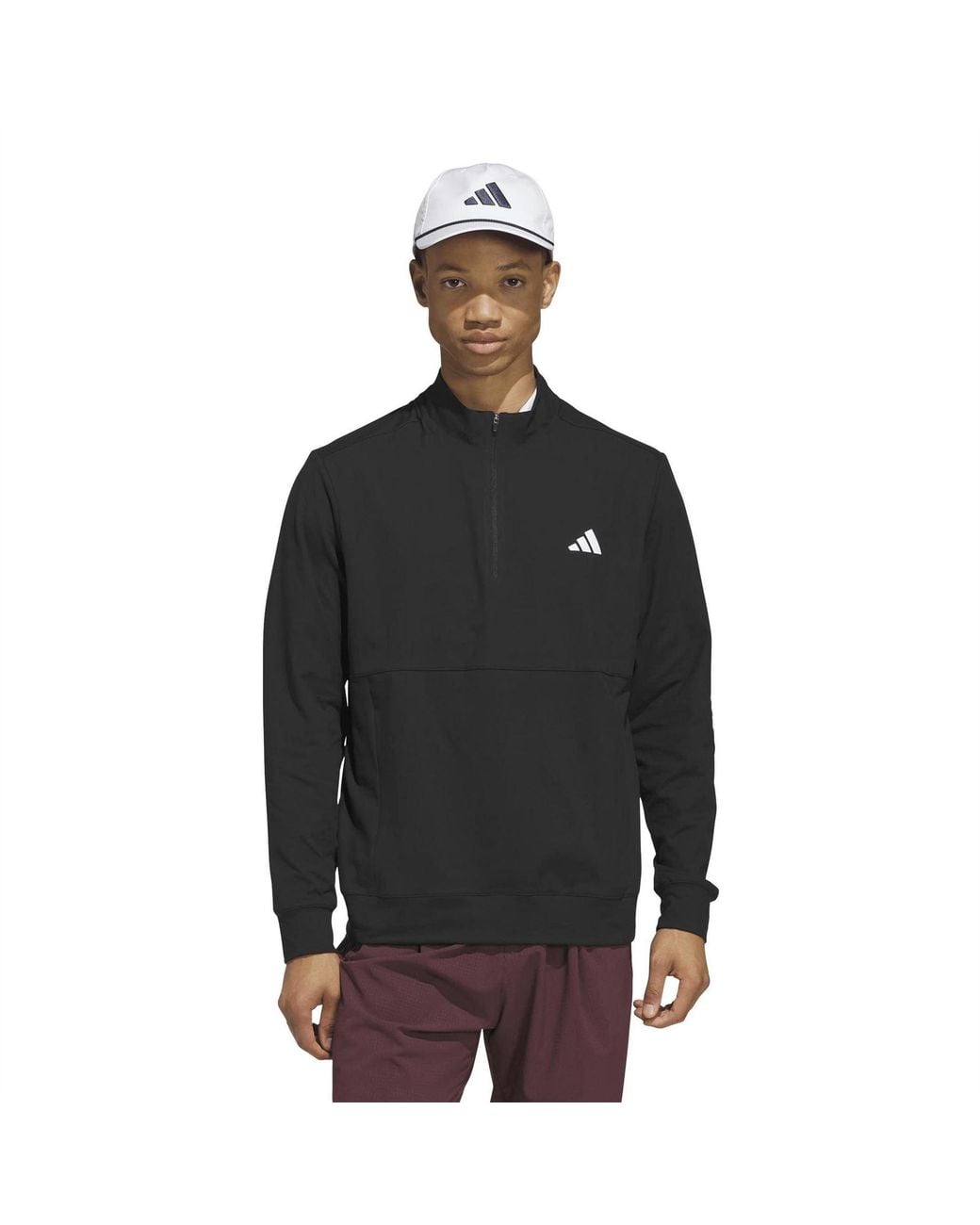 Adidas Black Ultimate 365 Zip Neck High Collar Sweatshirt for men