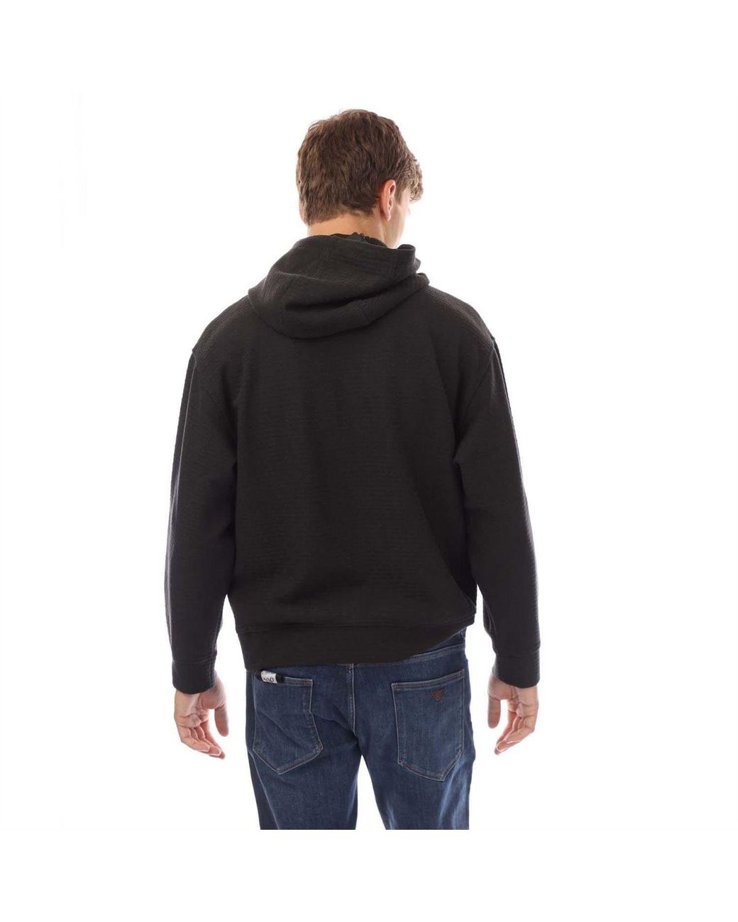 Emporio Armani Black Lettering Hoodie for men