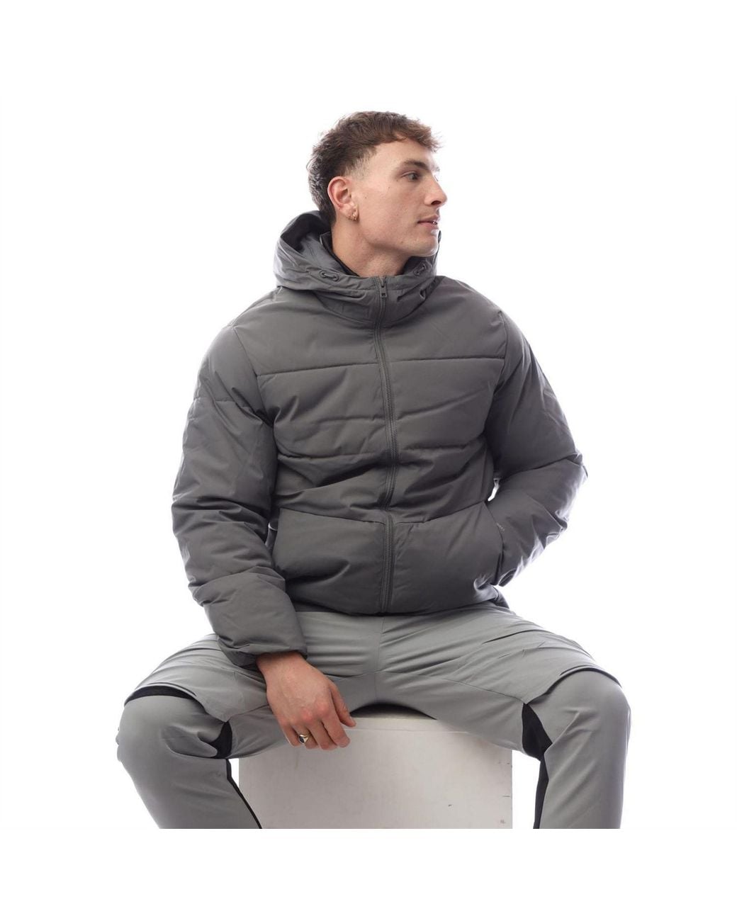 Jack & Jones Gray And Hooded Jacket for men