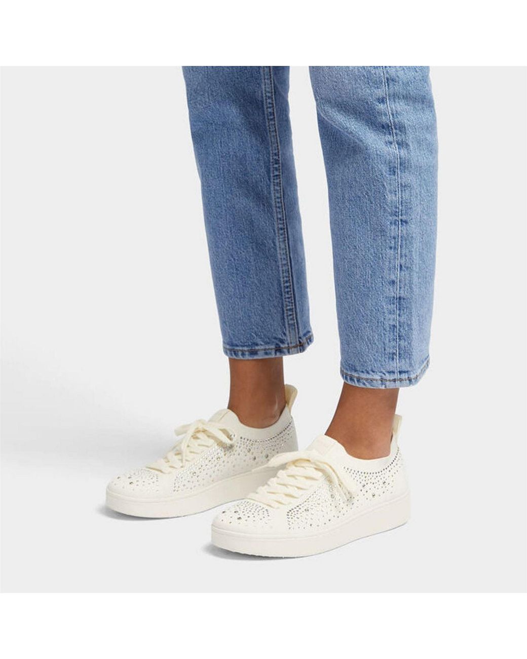 Fitflop White Ombre Crystal Knit Trainers