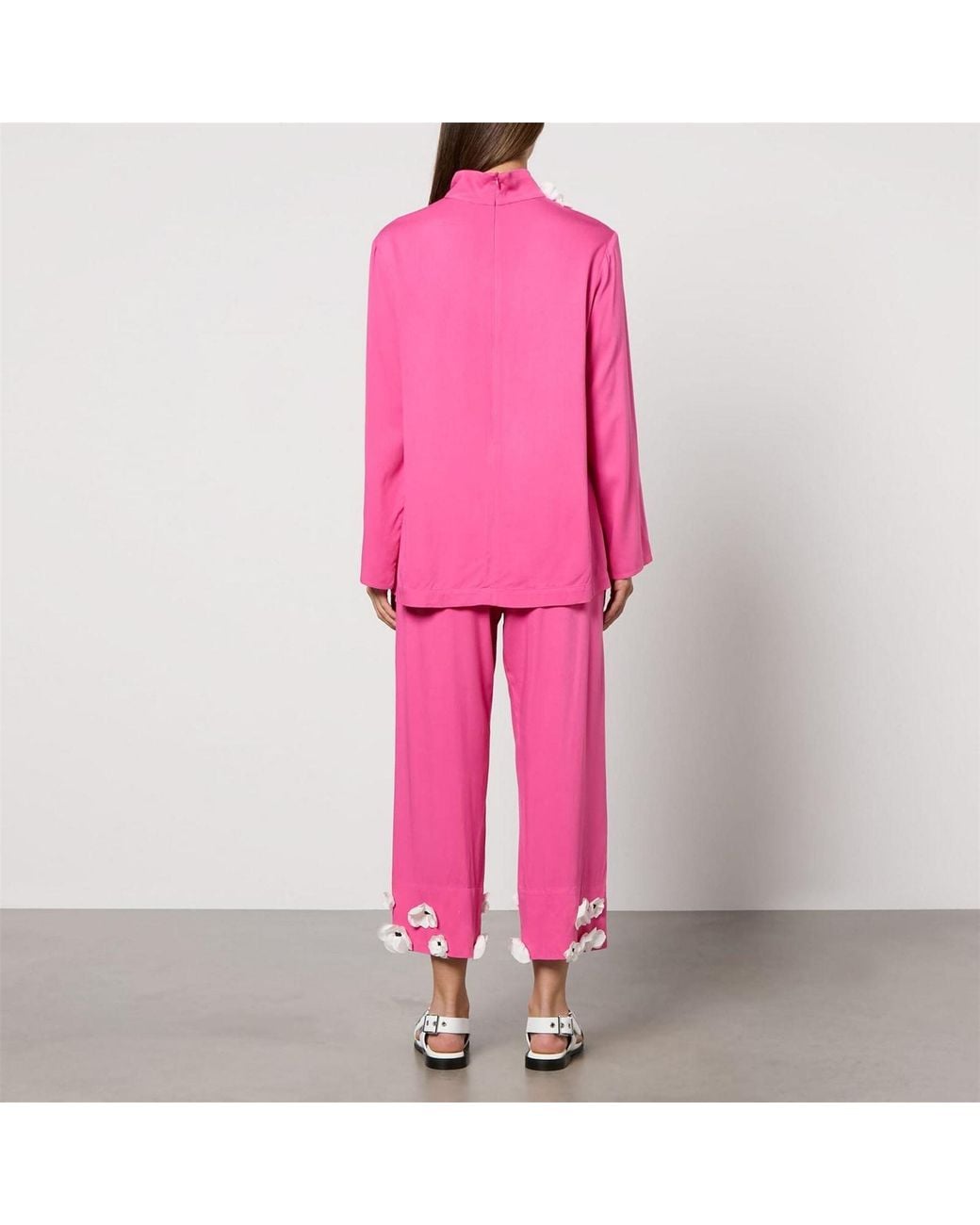 Sleeper Pink Bloom Tie Pajama Set With Pants