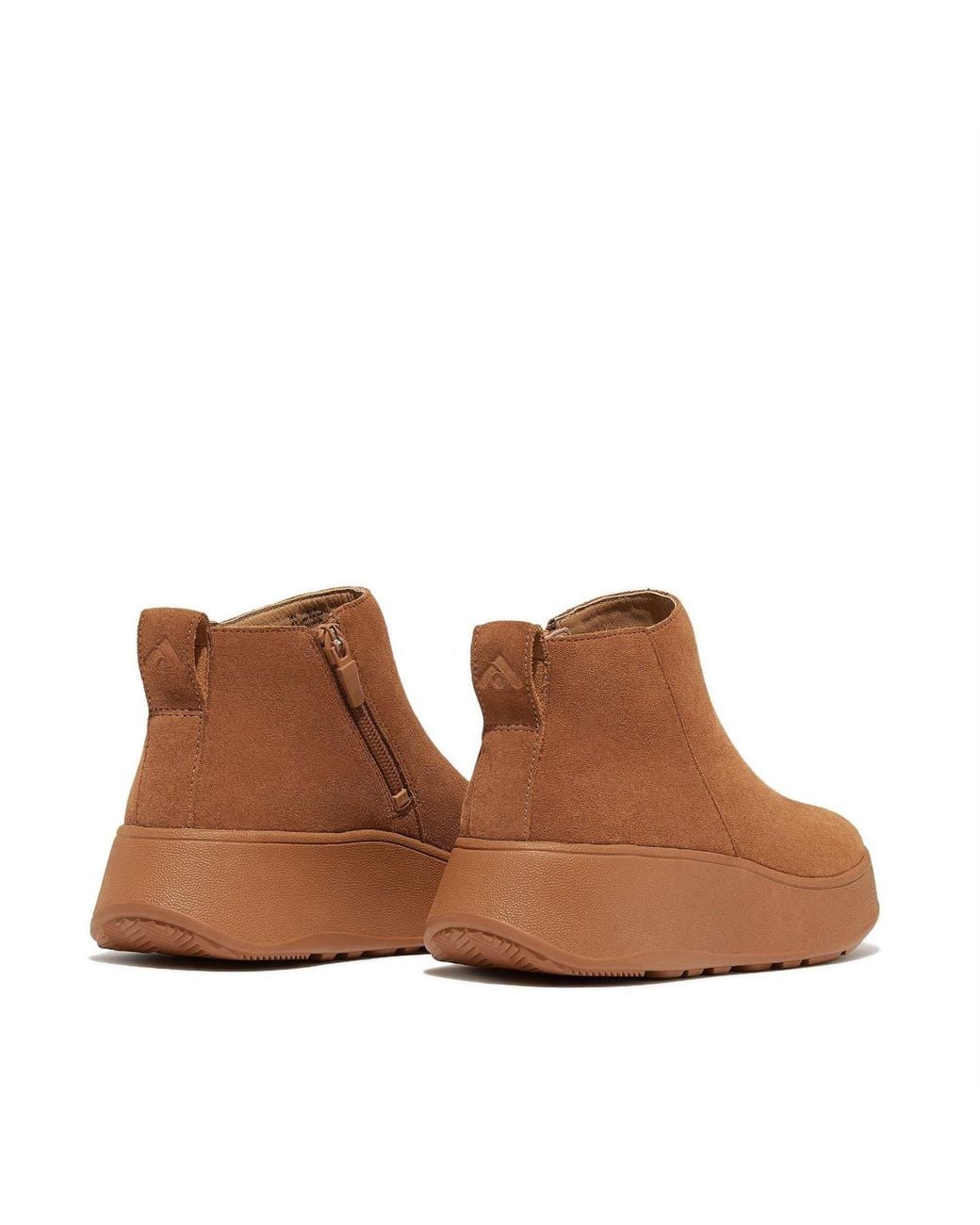 Fitflop Brown F-Mode Suede Flatform Zip Ankle Boots
