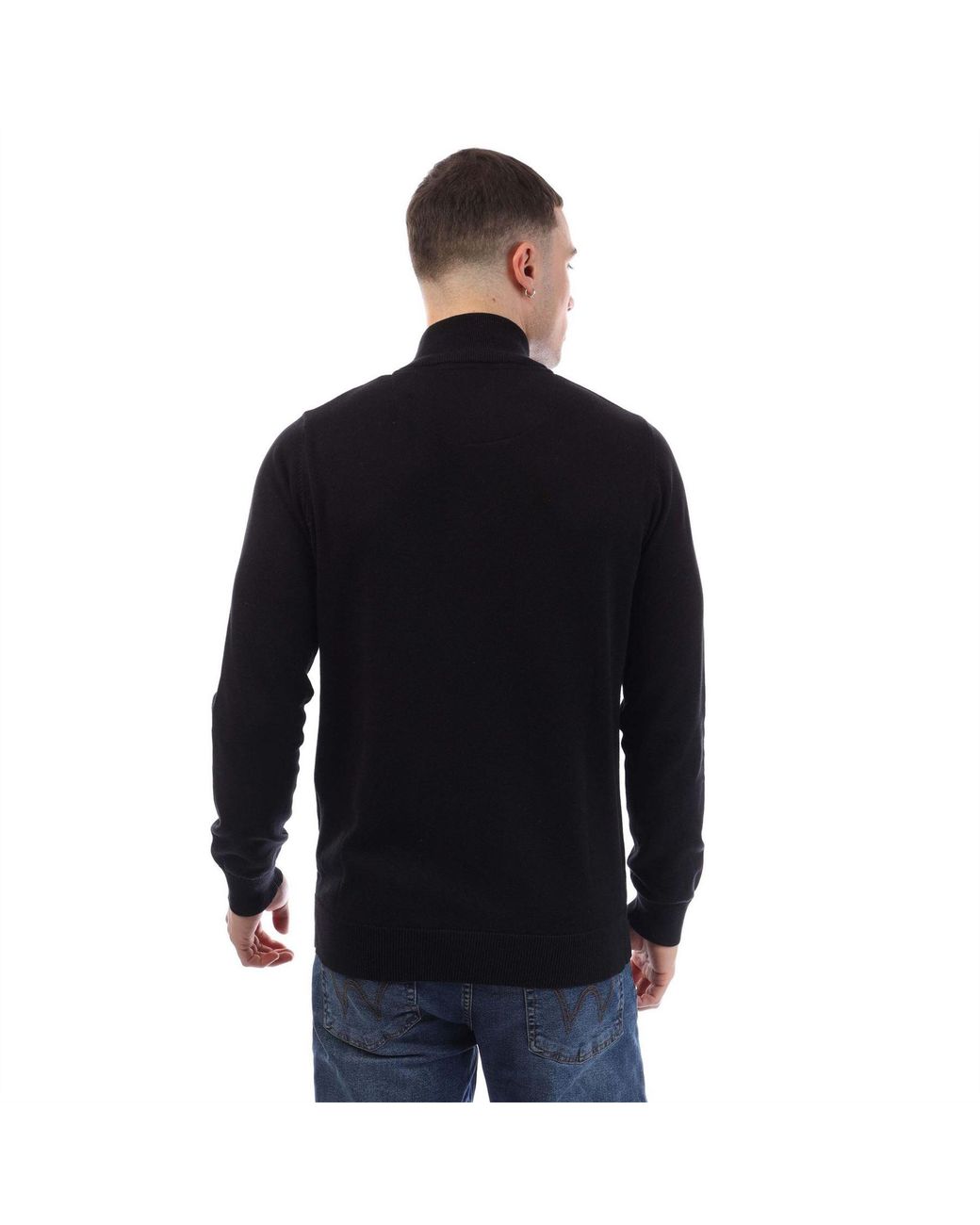 Weekend Offender Black Paraguay Quarter Zip Knit for men