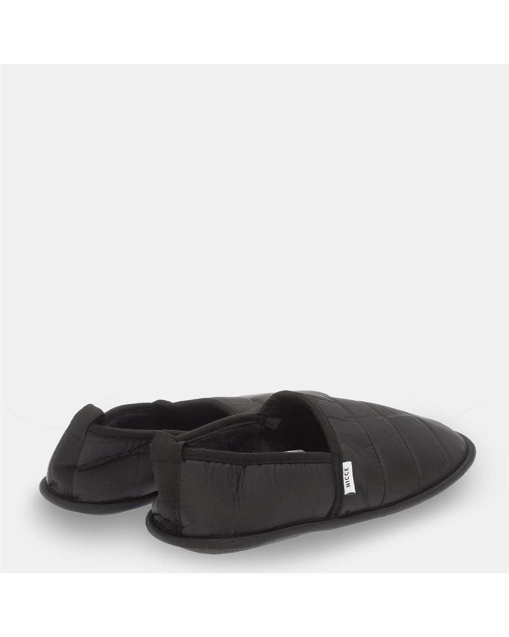 Nicce London Black Quilted Slippers for men