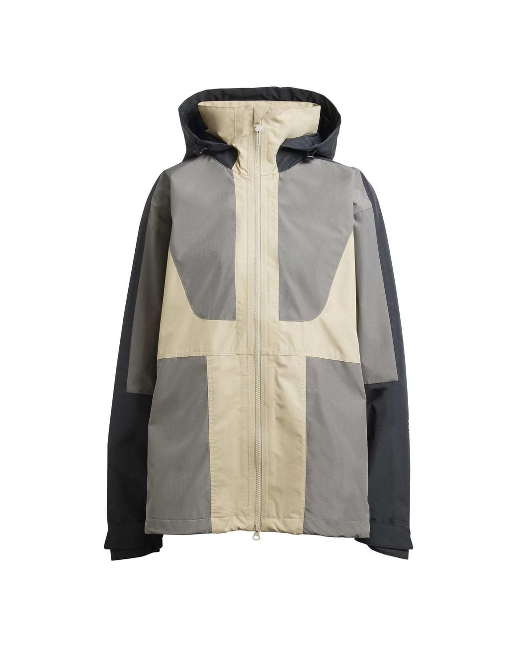 Adidas By Stella McCartney Gray Hooded Softshell Jacket With Bold Logo And Zipped Pocket