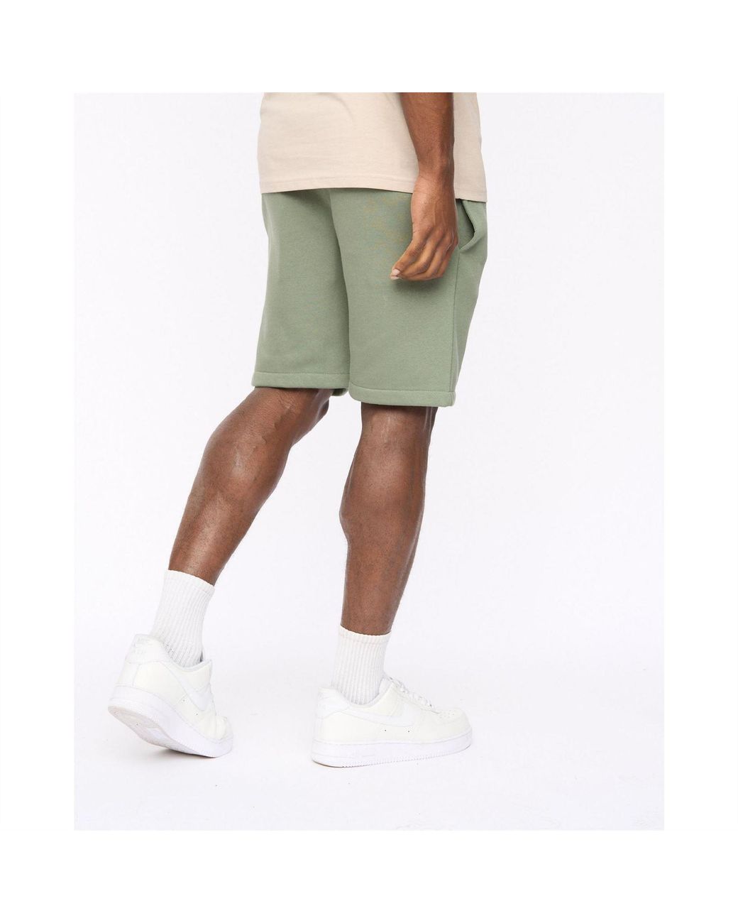 Crosshatch Green Bardon Jogger Shorts With Elasticated Waistband for men
