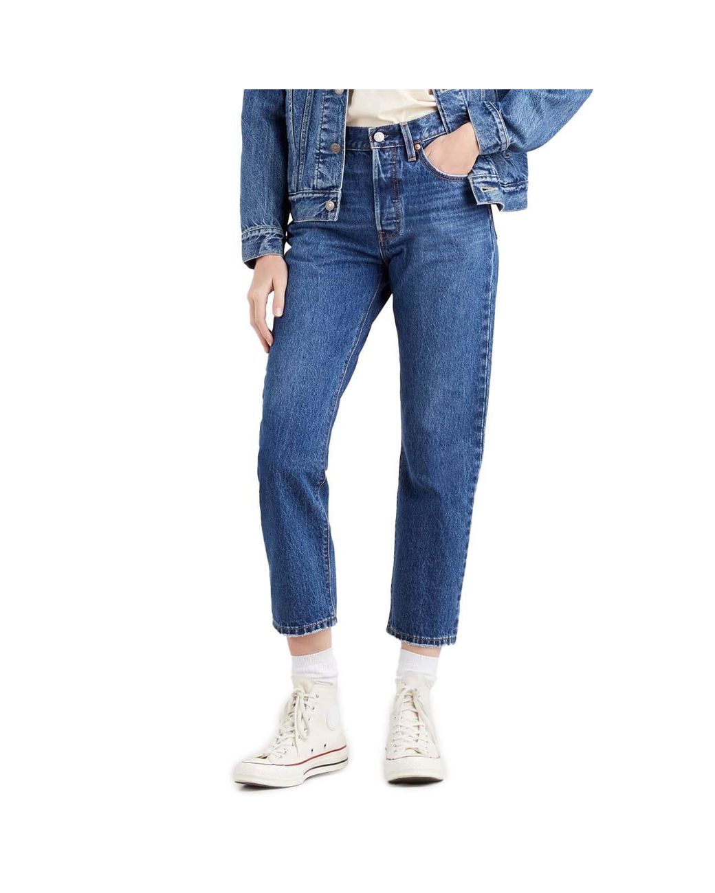 Levi's 501 Crop Jeans in Blue | Lyst UK