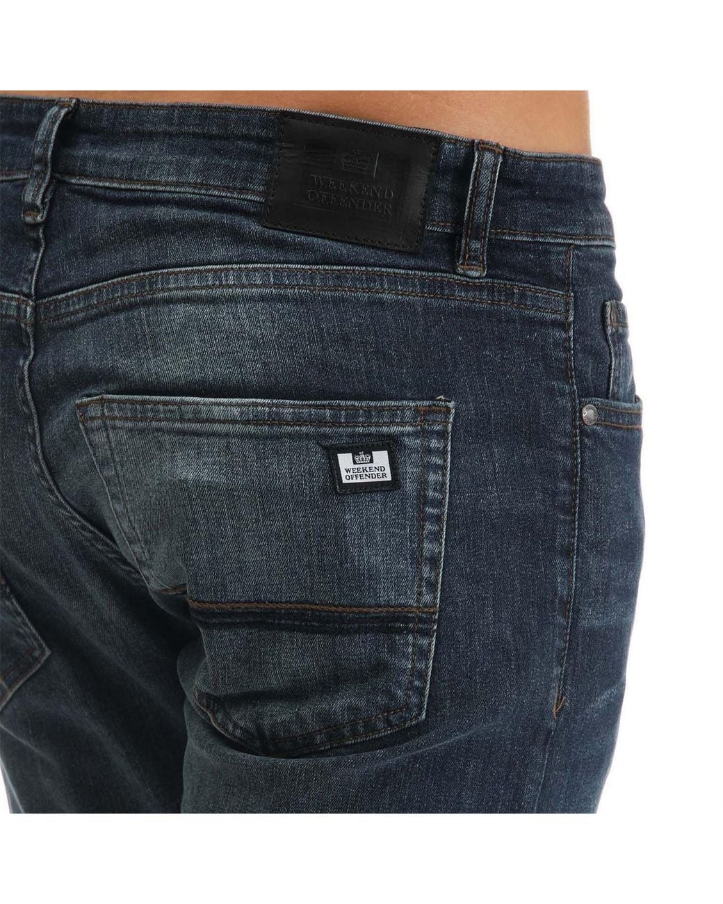 Weekend Offender Blue Tapered Fit Jeans for men