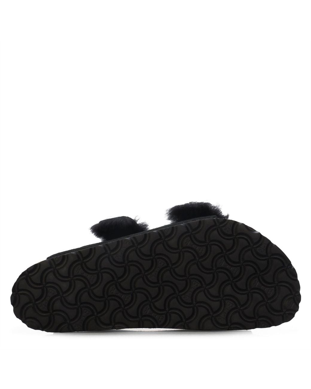 Birkenstock Black Arizona Teddy Ribbed Open Toe Slides 35 (2.5)