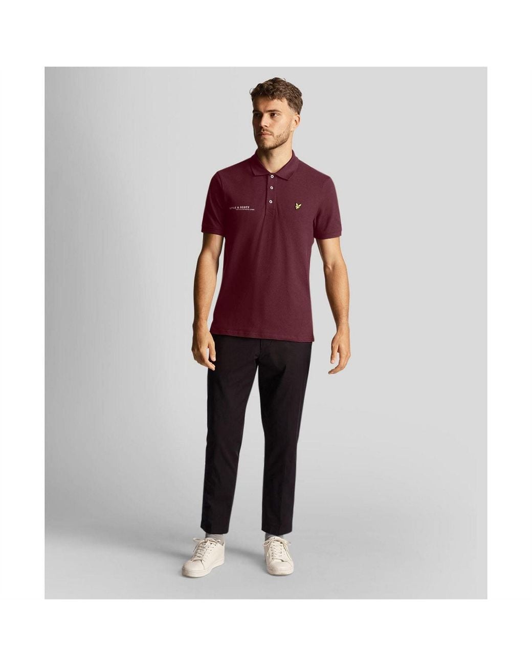 Lyle & Scott Red Ordinate Print Plain Polo Shirt for men