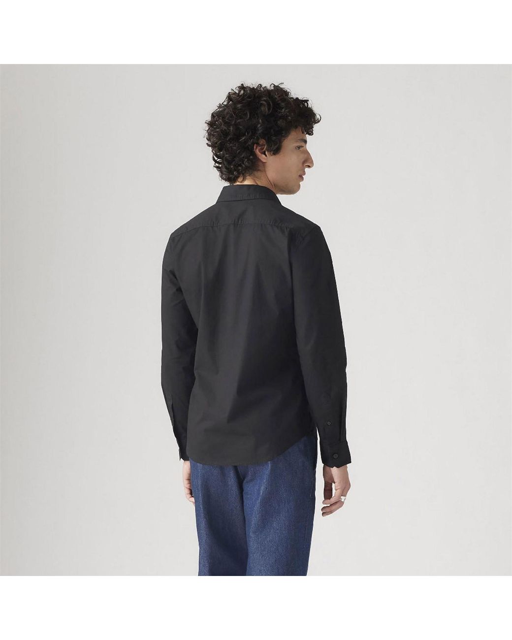 Levi's Black Slim Fit Collared Neck Long Sleeve Shirt for men