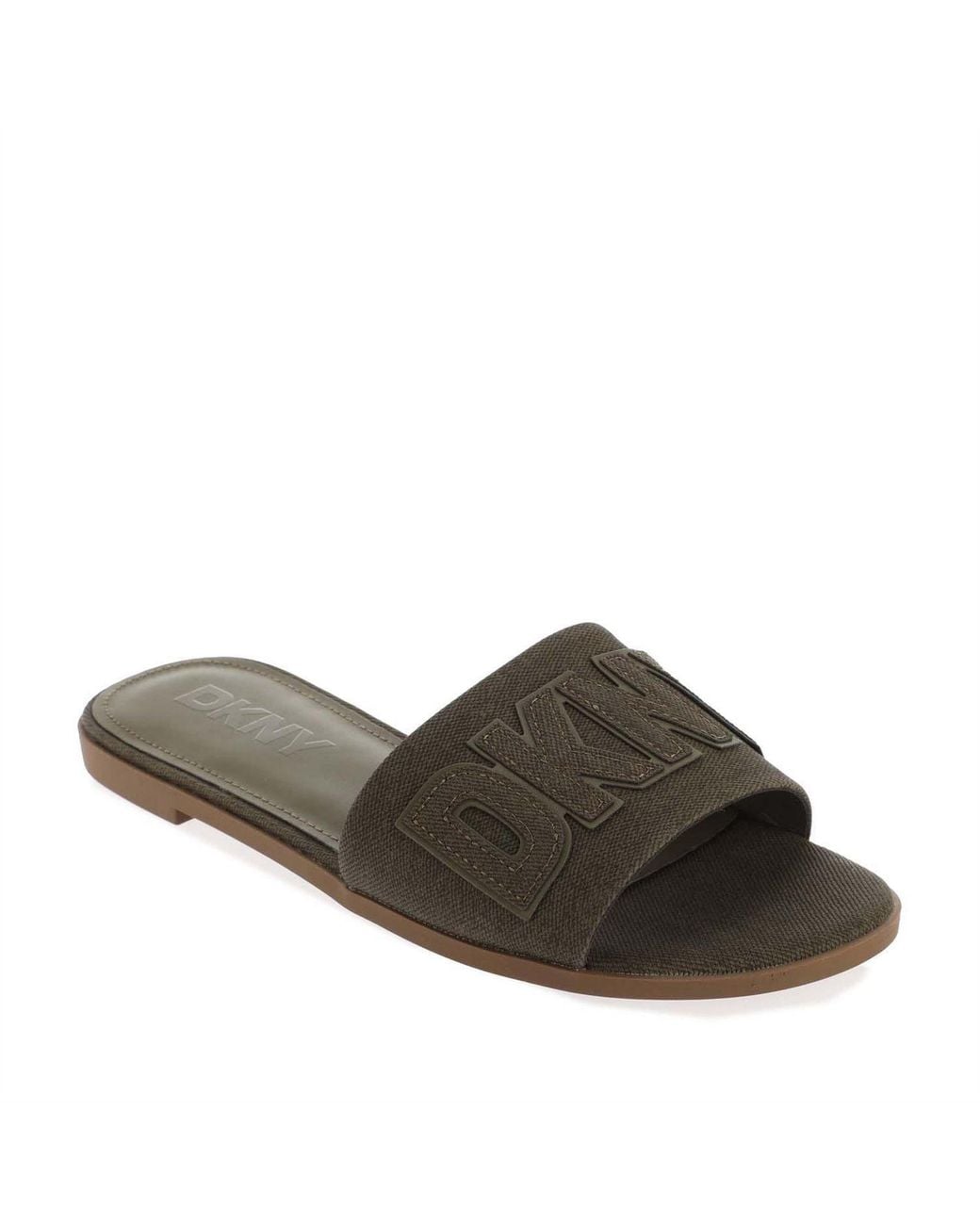 DKNY Green Flat Sliders