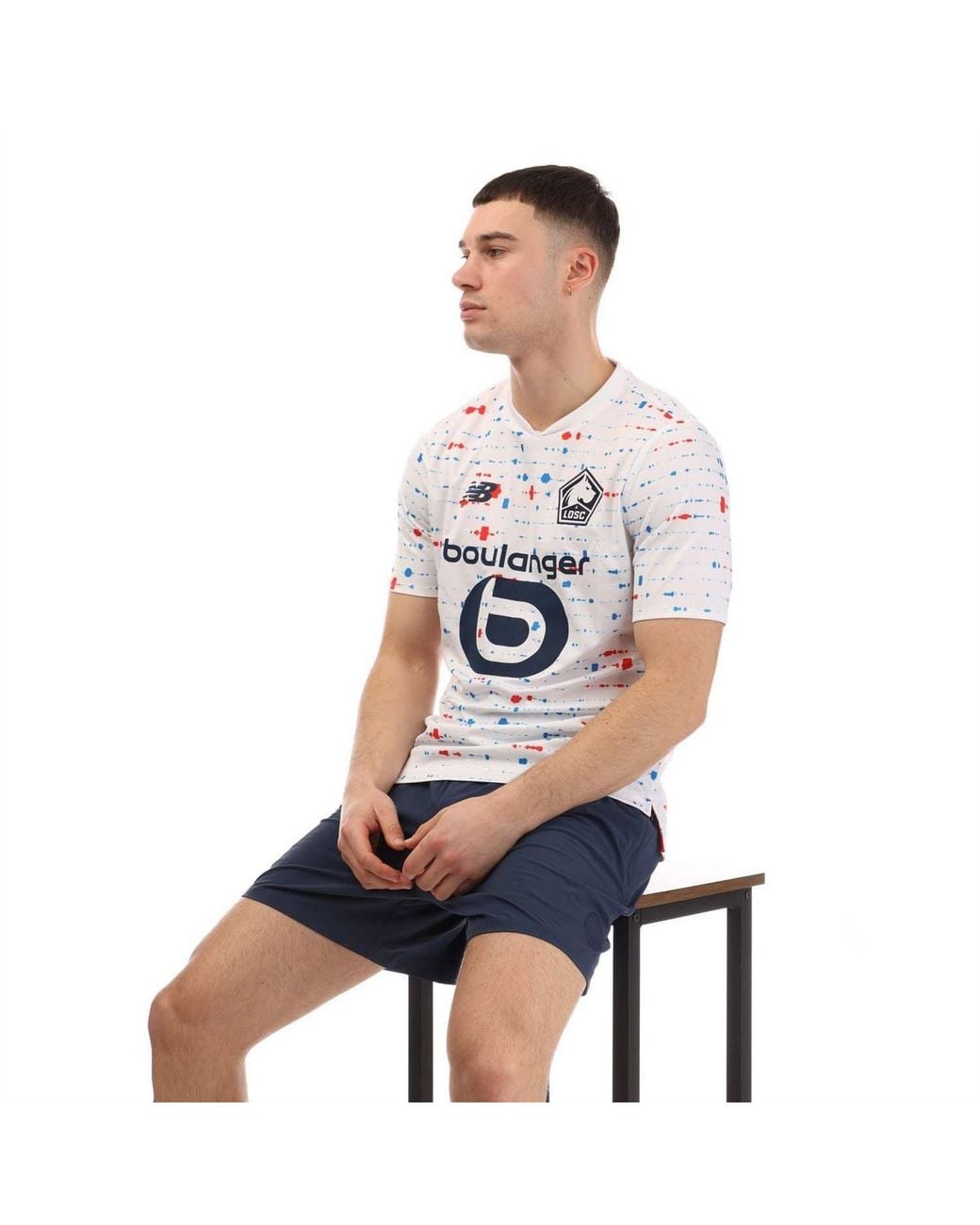 New Balance White Lille 2023 34 Away Jesrey for men