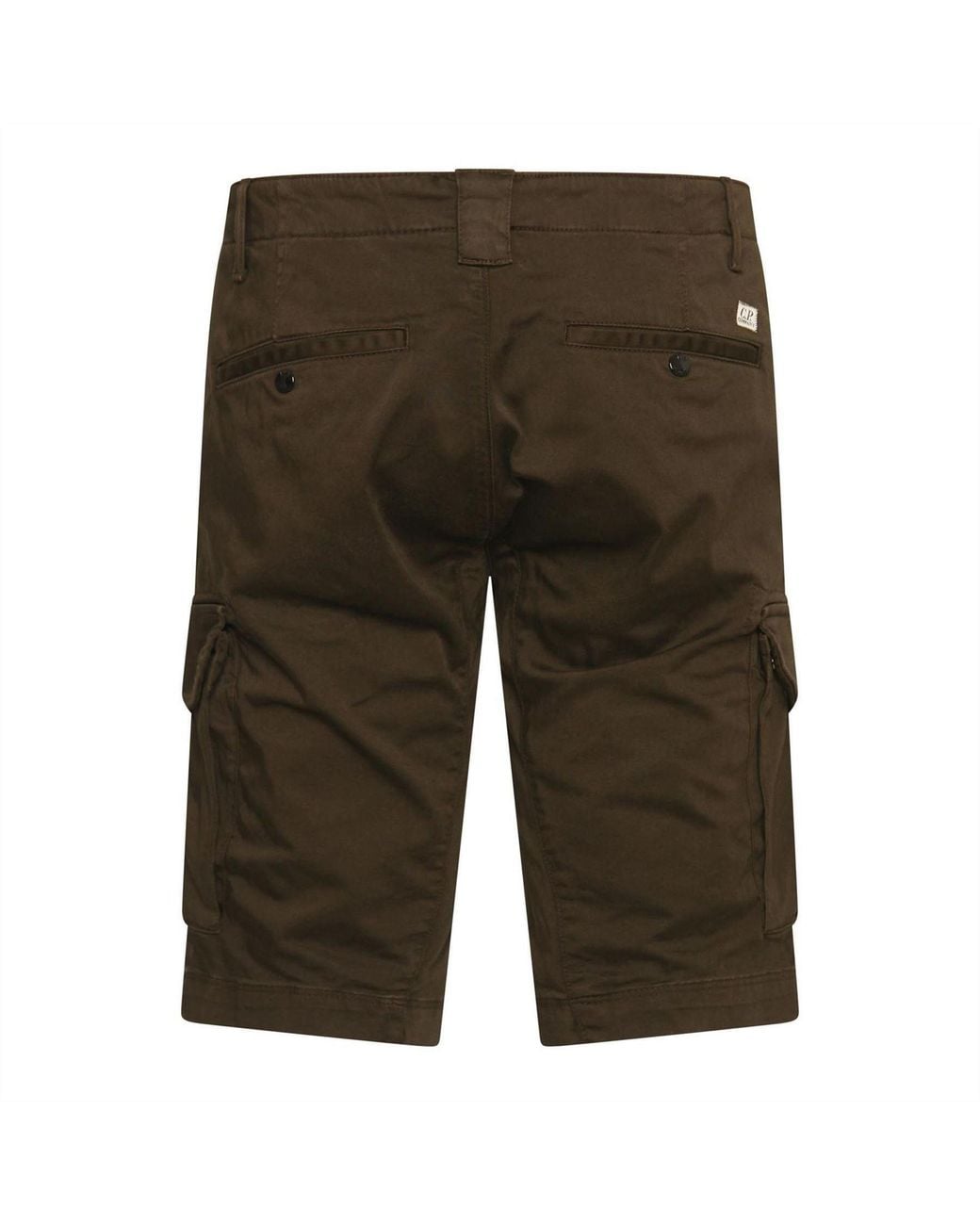 C P Company Green Stretch Cargo Shorts for men