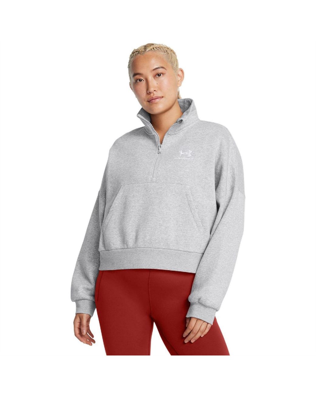 Under Armour Gray Ua Icon Fleece Oversized 1⁄2 Zip