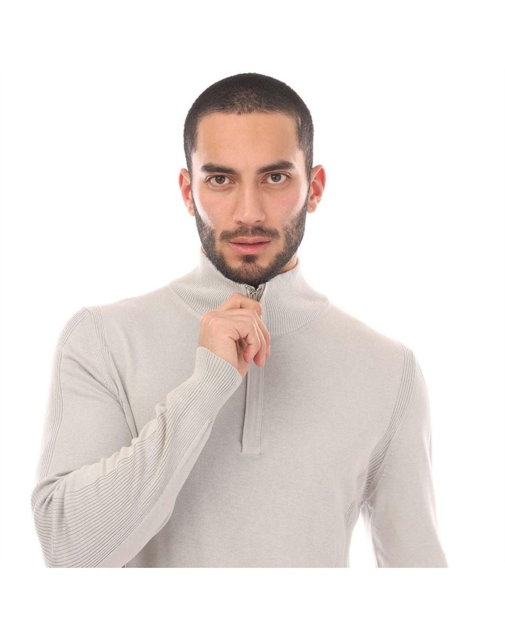 Belstaff Gray Silk Blend Challenger Sweater for men