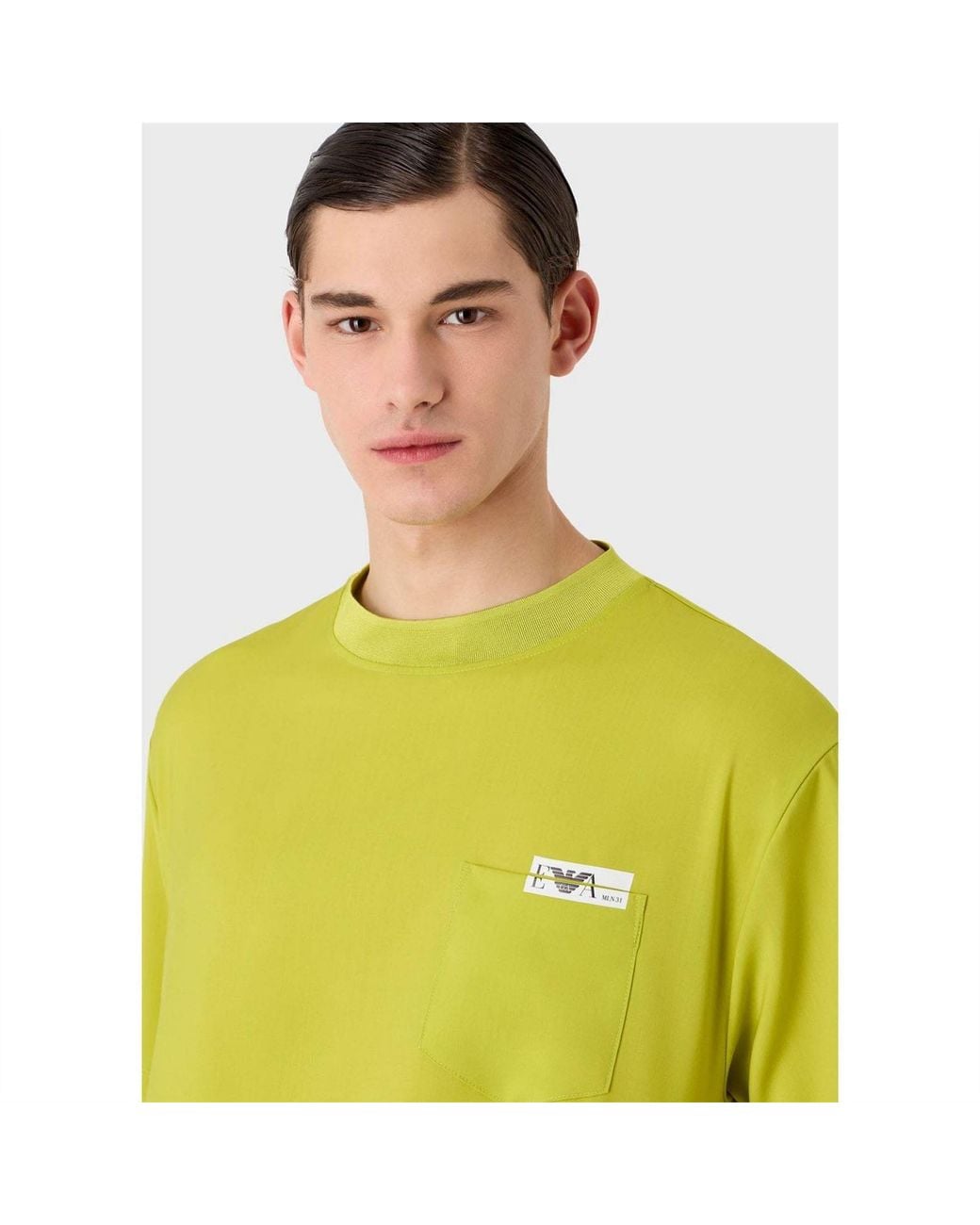 EA7 Yellow Logo T Shirt for men