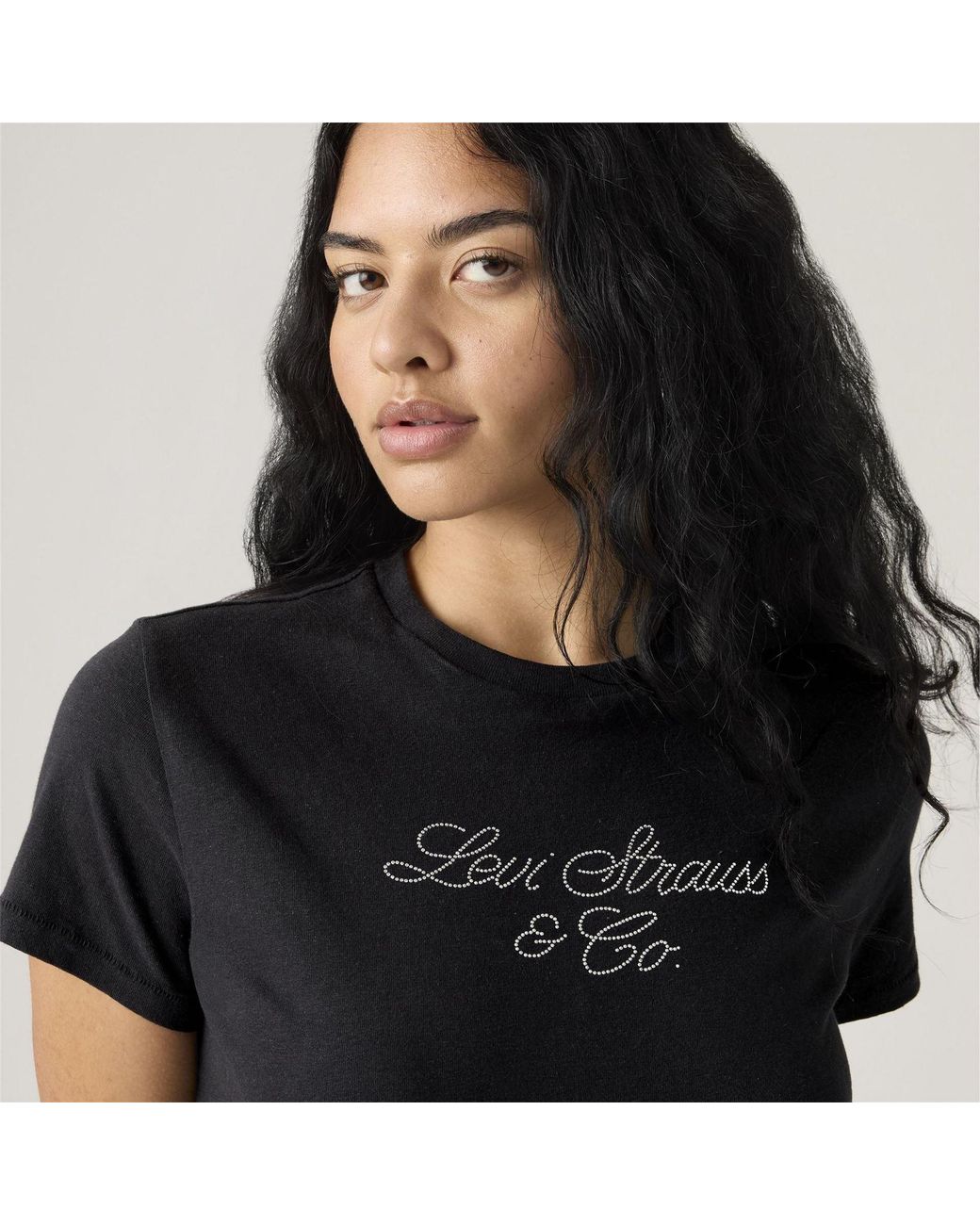 Levi's Black Script Text Graphic Crew Neck Short Sleeve T-Shirt 8 (Xs)